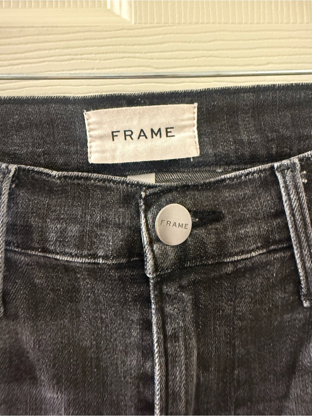 Frame Denim Black Washed High-Rise Jeans